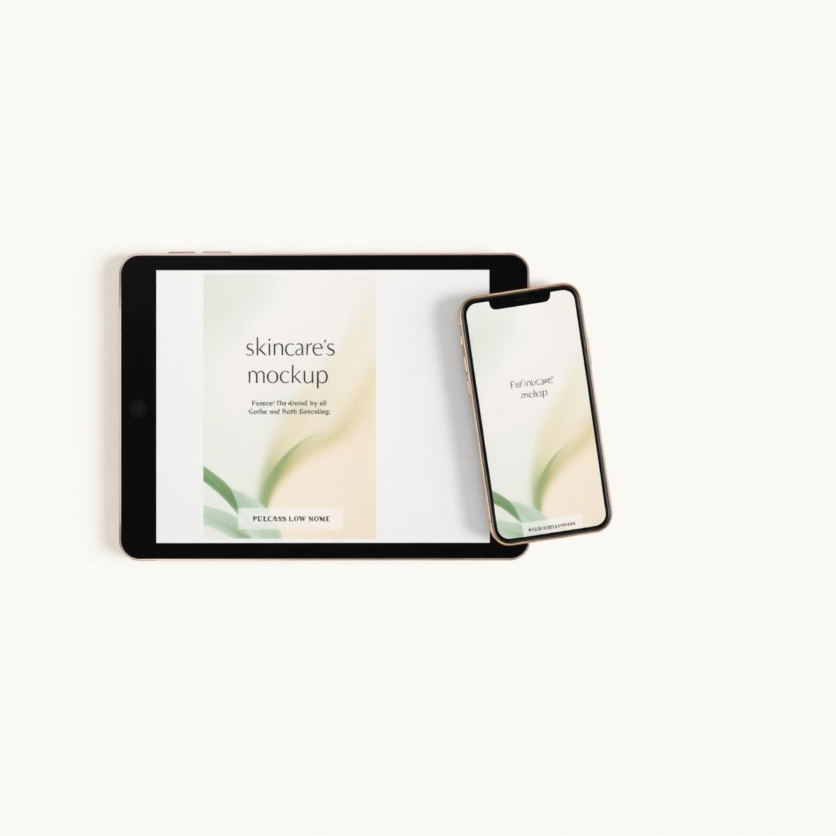 Mockup do e-book Pele Radiante em tablet e celular